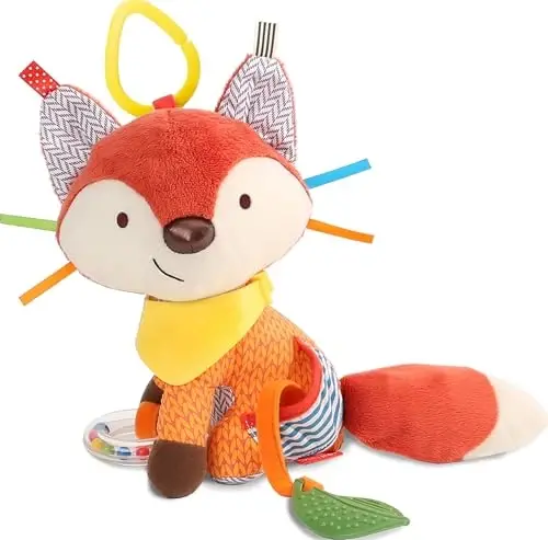 Skip Hop Bandana Buddies Bebek Aktivite ve Dişlik Oyuncağı Çok Duyulu Çıngırak ve Dokular, Tilki - 1