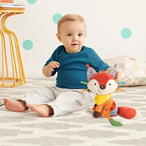 Skip Hop Bandana Buddies Baby Activity and Teething Toy with Multi-Sensory Rattle and Textures, Fox - SKIP (1)