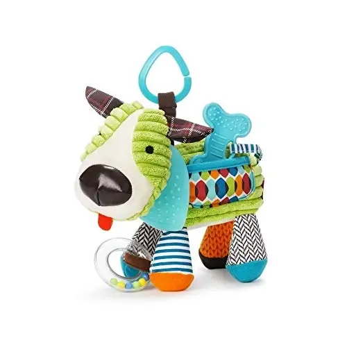 Skip Hop Bandana Buddies Baby Activity and Teething Toy with Multi-Sensory Rattle and Textures, Puppy - SKIP