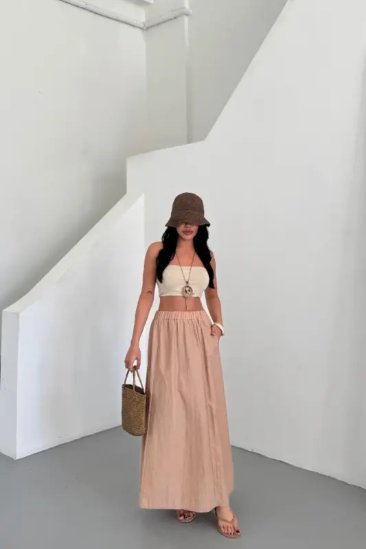 SKIRT CHANEL BOY SOFT FABRIC - Beige - 3