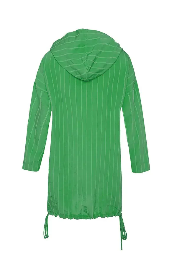 Skirt Hem Lace-Up Detail Tunic-Green - 3