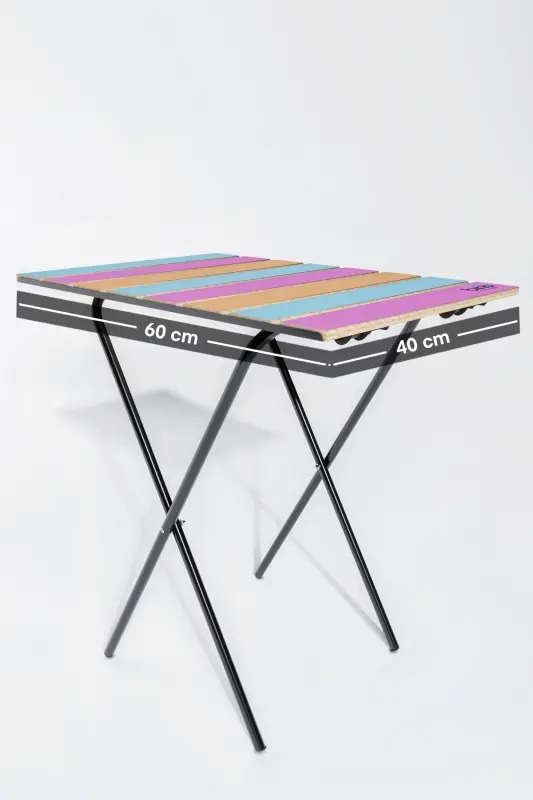 Складной Кемпинговый Стол Регулируемый по Высоте Деревянный Стол для Пикника Балконный Стол Кухонный Стол Цветной-Розовый - 8