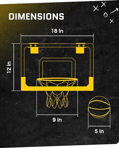 SKLZ Pro Mini Баскетбольный Кольцо для Дома - Над Дверью - Портативный - Отлично Подходит для Дома, Общежитий, Офисов и Подарков - 5