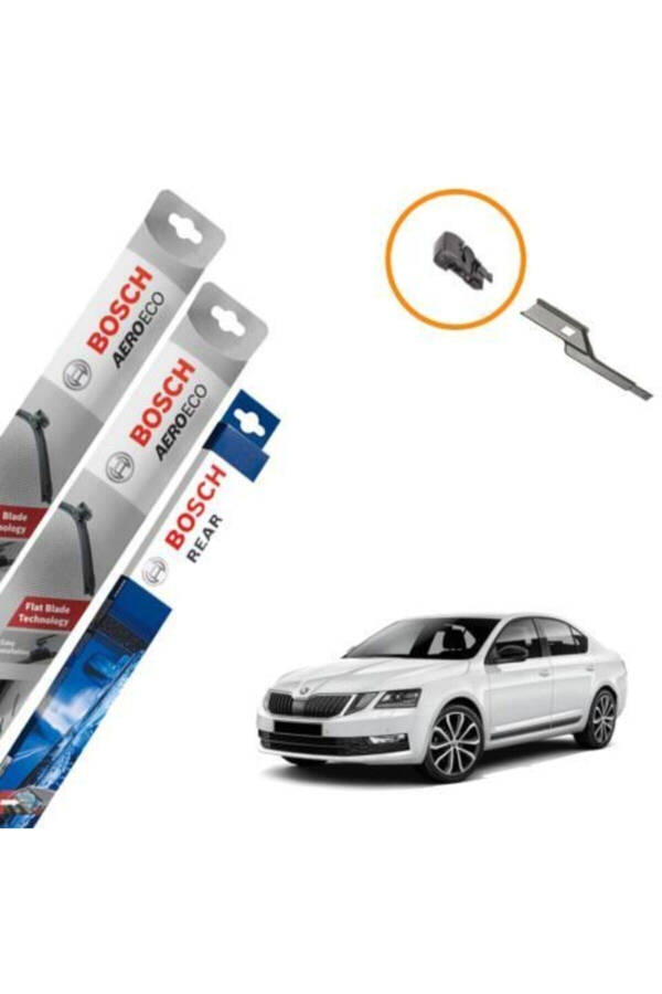 Skoda Octavia Banana Wiper Set Front Rear Aeroeco 2013-2020 - 1