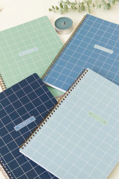 Школьная тетрадь в клетку формата A4 на пружине, 80 листов, 4 шт. - Modazone (1)