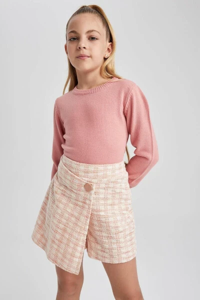 Школьный свитер с воротником-поло для девочек - 1