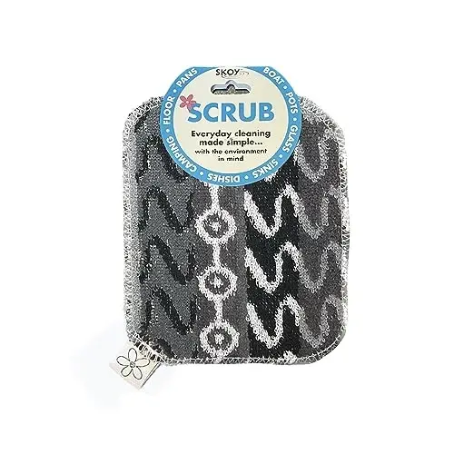 Skoy Scrub, 1-Piece Reusable, Non-Scratching Dish Scrubber for Kitchen and Household Cleaning, Planet-Friendly, Dishwasher Safe Soft Scrub, Monochromatic Colors 