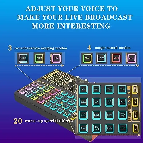 sktome Podcast Equipment Bundle, K300 Sound Card with Podcast Microphone, Audio Interface for Music Recording Karaoke Singing Broadcast (AM200-K300S2) - 3