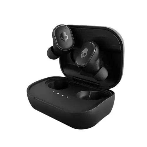 Skullcandy Grind simsiz quloqchinlar, Bluetooth quloqchinlar, 40 soatgacha batareya, shovqinni izolyatsiya qiluvchi moslashuv, iPhone Android uchun mikrofon, Skull-iQ ilovasi orqali sozlanishi - True Black - 5