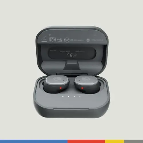 Skullcandy Grind Wireless Earbuds, Bluetooth Headphones, 40 soatgacha batareya, shovqinni izolyatsiya qiluvchi moslama, iPhone Android uchun mikrofon, Skull-iQ ilovasi orqali sozlash mumkin - Chill Grey - 2