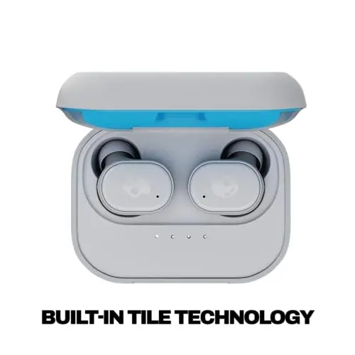 Skullcandy Grind Wireless Earbuds, Bluetooth quloqchinlar, 40 soatgacha batareya, shovqinni izolyatsiya qiluvchi moslama, iPhone Android uchun mikrofon, Skull-iQ ilovasi orqali sozlanishi - Ochiq kulrang/ko'k - 3