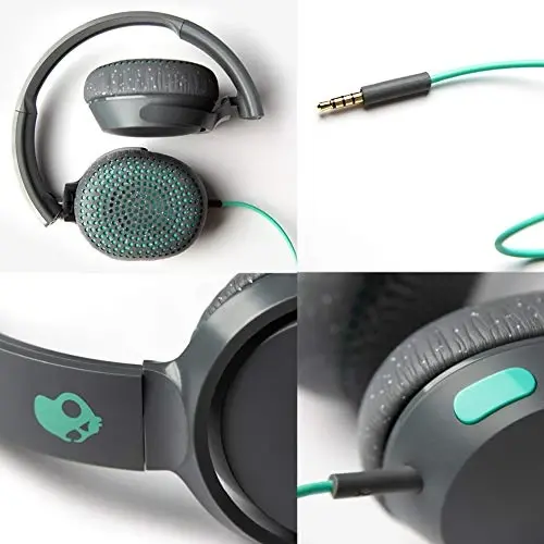 Skullcandy Riff On-Ear simli naushniklar, 3,5 mm AUX vilkasi bilan sayohat qilish uchun qulay, o'rnatilgan mikrofon, katlanadigan engil qulay dizayn, bardoshli boshcha, ishonchli soddalik - Moviy/Sunset - 8