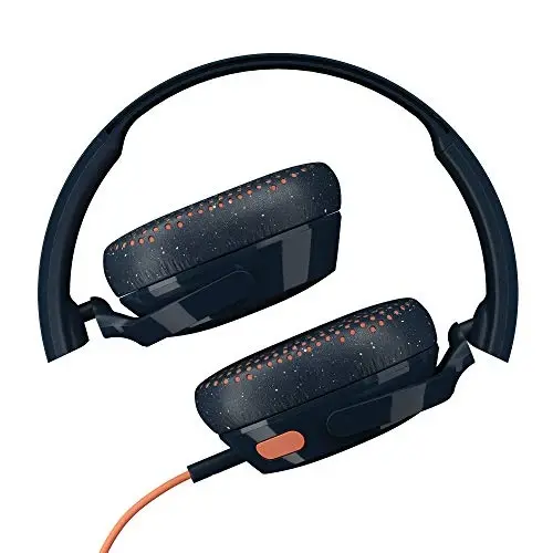 Skullcandy Riff On-Ear simli naushniklar, 3,5 mm AUX vilkasi bilan sayohat qilish uchun qulay, o'rnatilgan mikrofon, katlanadigan engil qulay dizayn, bardoshli boshcha, ishonchli soddalik - Moviy/Sunset - 2