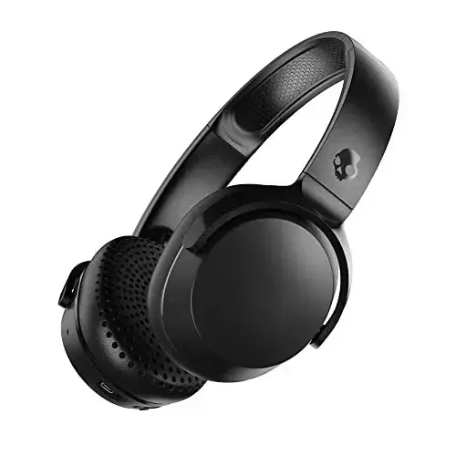 Skullcandy Riff Wireless 2 On-Ear Bluetooth Headphones, Up to 34 Hrs Battery, Foldable Lightweight Design, Convenient for Travel with Included 3.5mm AUX Cable, Microphone for iPhone Android - Black - SKULLCANDY