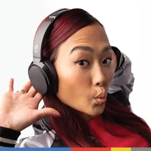 Skullcandy Riff Wireless 2 On-Ear Bluetooth Headphones, 34 soatgacha batareya, buklanadigan yengil dizayn, 3,5 mm AUX kabeli bilan sayohat qilish uchun qulay, iPhone Android uchun mikrofon - Qora - 5
