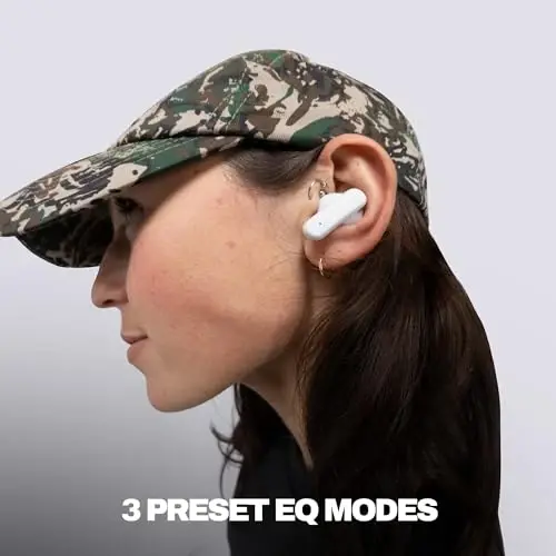Skullcandy Smokin' Buds Wireless Earbuds, Bluetooth Headphones, Noise Isolating Fit, Up to 20 Hours Battery, IPX4 Sweat and Water Resistant, Microphone for iPhone Android - Bone - 5