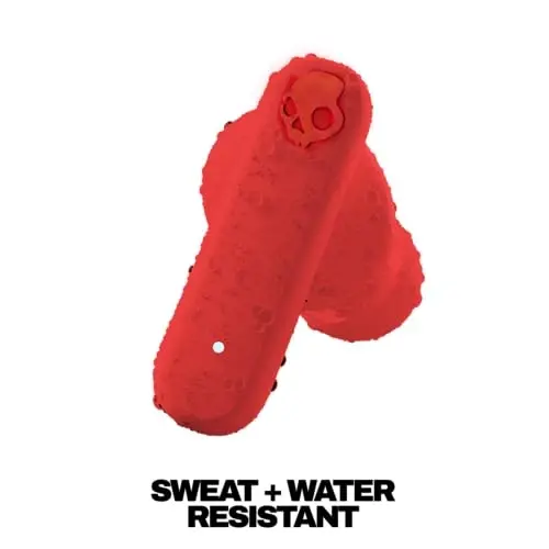 Skullcandy Smokin’ Buds Wireless Earbuds, Bluetooth Headphones, Noise Isolating Fit, Up to 20 Hours Battery, IPX4 Sweat and Water Resistant, Microphone for iPhone Android - Flame - 4