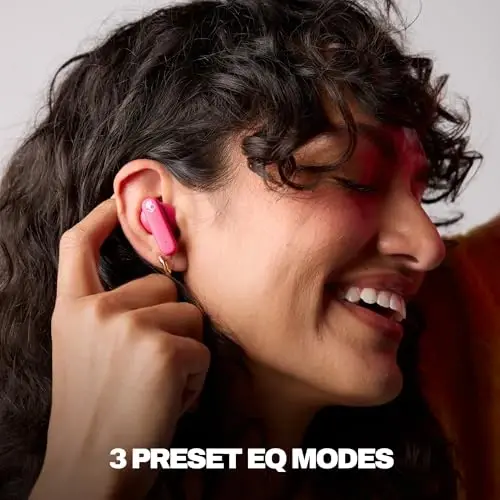 Skullcandy Smokin’ Buds Wireless Earbuds, Bluetooth Headphones, Noise Isolating Fit, Up to 20 Hours Battery, IPX4 Sweat and Water Resistant, Microphone for iPhone Android - Pink - 5