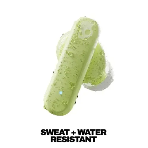 Skullcandy Smokin’ Buds Wireless Earbuds, Bluetooth Headphones, Noise Isolating Fit, Up to 20 Hours Battery, IPX4 Sweat and Water Resistant, Microphone for iPhone Android - Matcha - 3