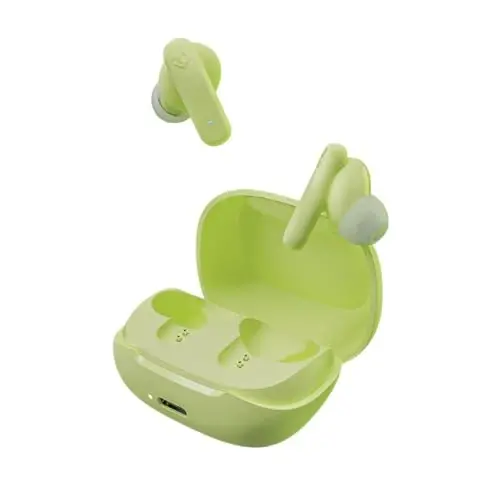 Skullcandy Smokin' Buds Wireless Earbuds, Bluetooth Headphones, Noise Isolating Fit, Up to 20 Hours Battery, IPX4 Sweat and Water Resistant, Microphone for iPhone Android - Matcha - 5