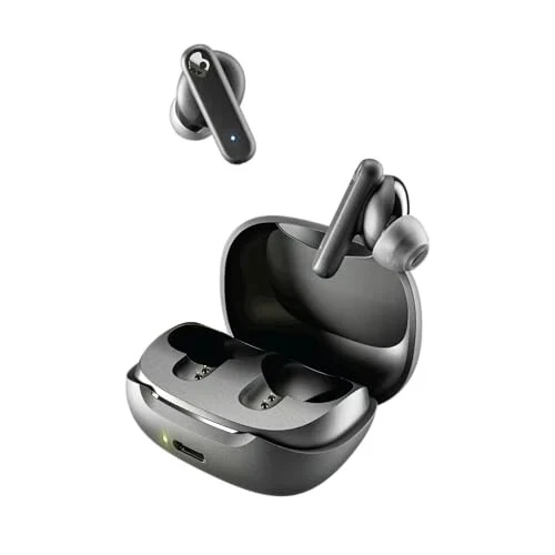 Skullcandy Smokin' Buds Quloq ichiga kiyiladigan Simsiz Quloqchinlar, 20 soatlik Batareya, 50% Qayta Tiklangan Plastik, Mikrofon, iPhone Android va Bluetooth Qurilmalari bilan Ishlaydi - Qora - Skullcandy