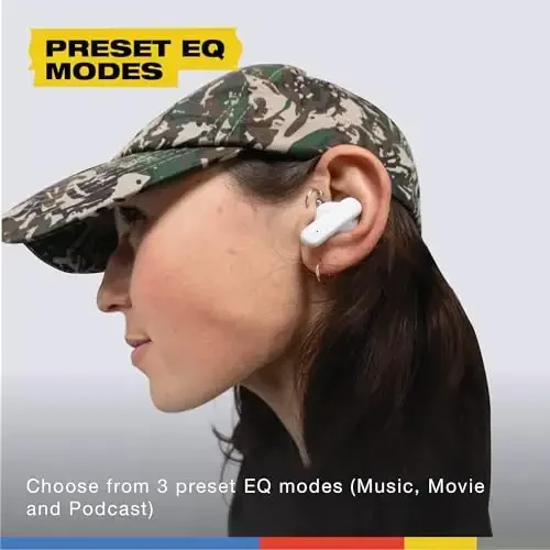 Skullcandy Smokin’ Buds simsiz quloqchinlar, Bluetooth quloqchinlar, shovqinni izolyatsiya qiluvchi moslashuv, 20 soatgacha batareya, IPX4 ter va suvga chidamli, iPhone Android uchun mikrofon - Bone - 6