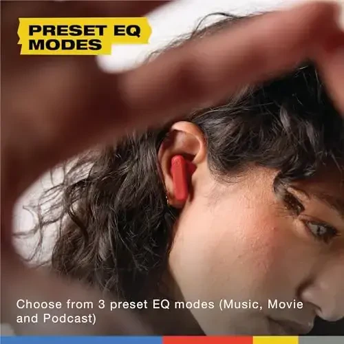 Skullcandy Smokin’ Buds Wireless Earbuds, Bluetooth Headphones, Noise Isolating Fit, 20 soatgacha batareya, IPX4 suvga chidamli, iPhone Android uchun mikrofon - Flame - 6