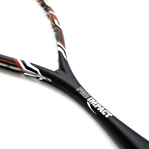 Сквош-ракетка Pro Impact Graphite Carbon Fiber - Полный размер, легкая - с чехлом для переноски и прочными струнами - Изготовлена из чистого графита, разработана для улучшения игры на всех уровнях мастерства - 2