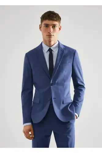 Sky Blue Men's Blazer 57040544-Sky Blue2 - MANGO MAN (1)