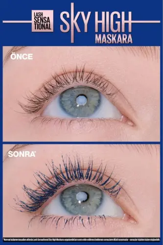 Sky High Navy Blue Mavi Maskara - Kipriklarda Chegarasiz Uzunlik va Hajm Effekti - Navy Blue Mavi - MAYBELLINE NEW YORK (1)