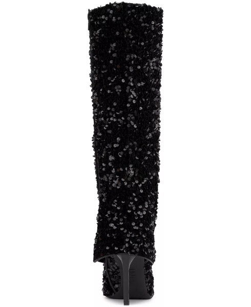 Skylar Fold Over Cuffed Knee High Boots, Created for Modazone Black Sequins - 3