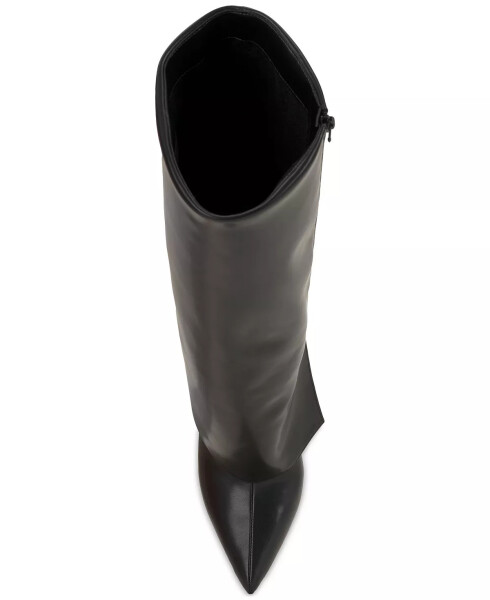 Skylar Fold Over Cuffed Knee High Boots, Created for Modazone Black Smooth - 5