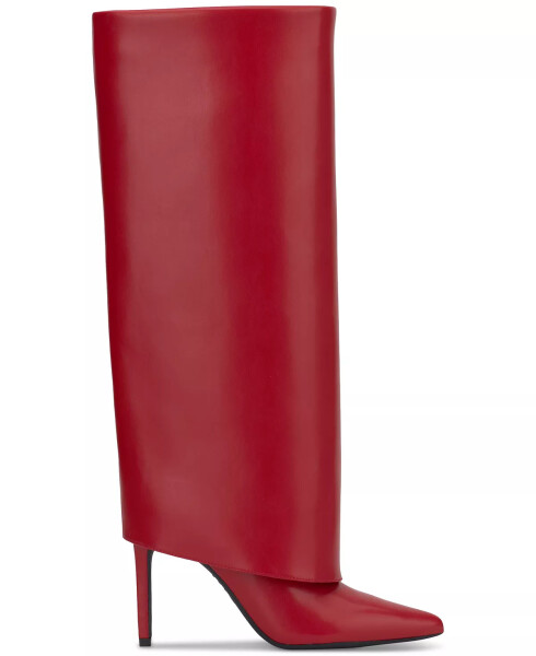 Skylar Wide-Calf Fold Over Cuffed Knee High Boots, Created for Modazone Red Smooth Wide Calf - 2