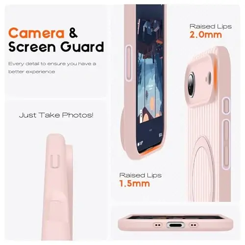 SKYLMW Чехол, совместимый с iPhone Air, с магнитной невидимой подставкой [Совместимо с Mag-Safe][Милый эстетичный полосатый узор] Силиконовый чехол для телефона 17 Air для женщин и мужчин 6.5