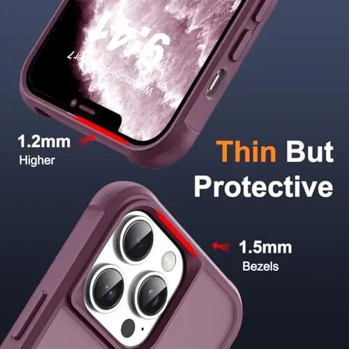 SKYLMW Compatible with iPhone 11 Pro Max Case with Stand,Wine Red | iPhone 11 Pro Max Phone Case 6.5