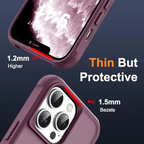 SKYLMW Compatible with iPhone 11 Pro Max Case with Stand,Wine Red | iPhone 11 Pro Max Phone Case 6.5