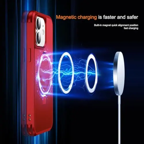 SKYLMW Compatible with iPhone 12/12 Pro Case with Stand,Red | iPhone 12 Case iPhone 12 Pro Case 6.1