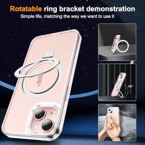 SKYLMW Compatible with iPhone 13/14 Case with Stand,Clear | iPhone 13 Case iPhone 14 Case 6.1