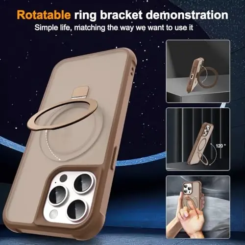 SKYLMW Compatible with iPhone 14 Pro Max Case with Stand,Desert Brown | iPhone 14 Pro Max Phone Case 6.7