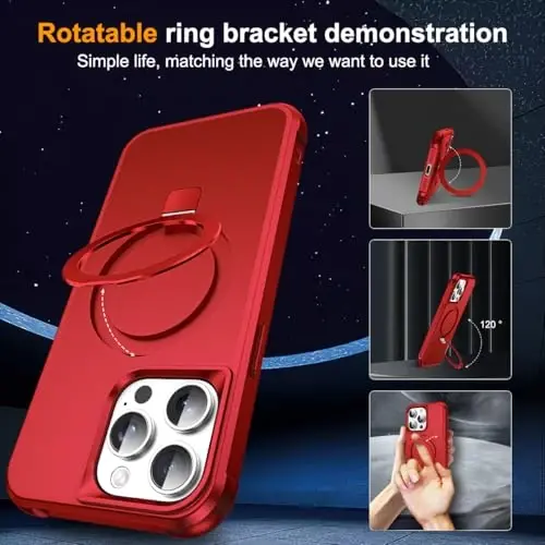 SKYLMW Compatible with iPhone 14 Pro Max Case with Stand,Red | iPhone 14 Pro Max Phone Case 6.7