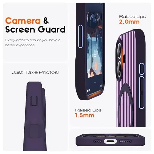 SKYLMW Compatible with iPhone 16 Case with Magnetic Invisible Stand [Compatible with Mag-Safe][Cute Aesthetic Striped Pattern] Silicone 16 Phone Case for Women Men 6.1