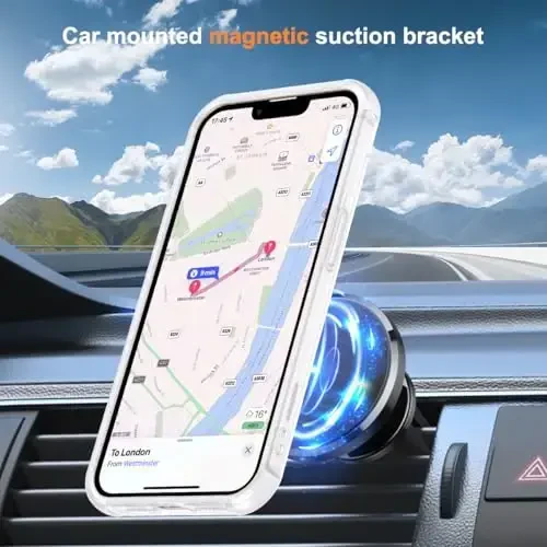 SKYLMW Compatible with iPhone 16E Case with Invisible Magnetic O-Ring Stand Military-Grade Phone Case for iPhone 16E 6.1