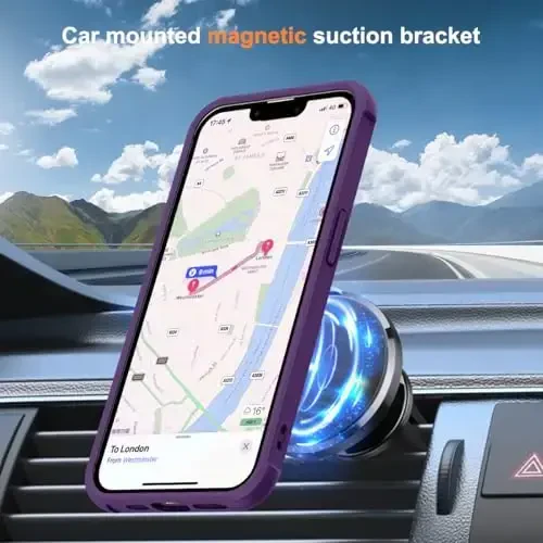 SKYLMW Compatible with iPhone 16E Case with Invisible Magnetic O-Ring Stand Military-Grade Translucent Case for iPhone 16E 6.1