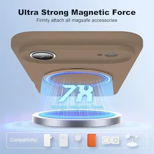 SKYLMW Compatible with iPhone 17 Air Case with Magnetic Invisible Stand Compatible with Mag-Safe Military Drop Tested Shockproof Silicone iPhone 17 Air Phone Cases for Women Men 6.6