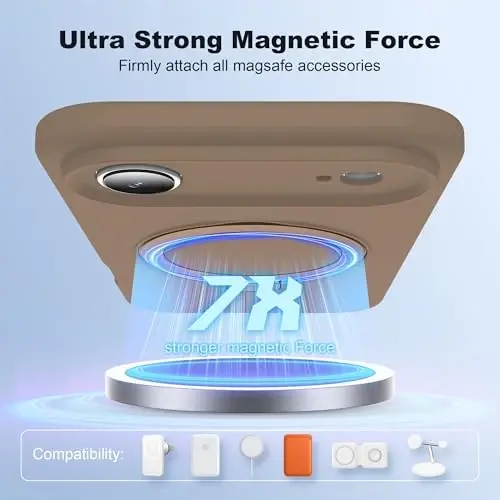 SKYLMW Compatible with iPhone 17 Air Case with Magnetic Invisible Stand Compatible with Mag-Safe Military Drop Tested Shockproof Silicone iPhone 17 Air Phone Cases for Women Men 6.6