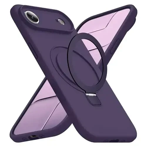 SKYLMW Compatible with iPhone 17 Air Case with Magnetic Invisible Stand Compatible with Mag-Safe Military Drop Tested Shockproof Silicone iPhone 17 Air Phone Cases for Women Men 6.6