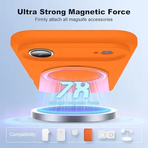 SKYLMW Compatible with iPhone 17 Air Case with Magnetic Invisible Stand Compatible with Mag-Safe Military Drop Tested Shockproof Silicone iPhone Air Phone Cases for Women Men 6.6