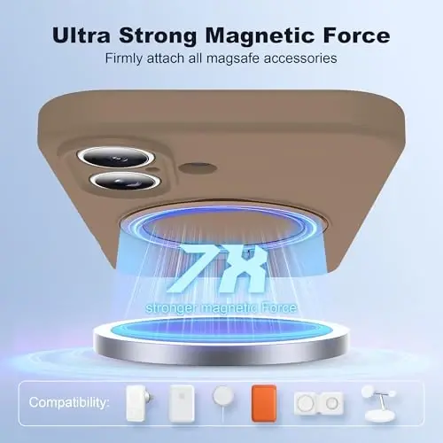 SKYLMW Compatible with iPhone 17 Case with Magnetic Invisible Stand Compatible with Mag-Safe Military Drop Tested Shockproof Silicone iPhone 17 Phone Cases for Women Men 6.3