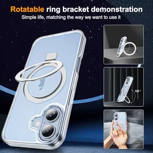 SKYLMW Compatible with iPhone 17 Case with Stand,Clear | iPhone 17 Phone Case 6.3