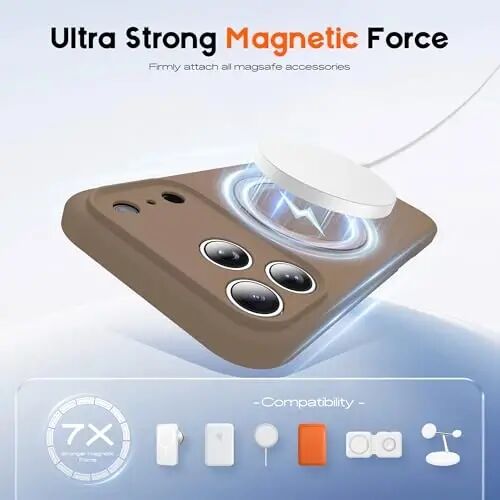 SKYLMW Compatible with iPhone 17 Pro Case with Magnetic Invisible Stand Compatible with Mag-Safe Military Drop Tested Shockproof Silicone 17 Pro Phone Case for Women Men 6.3